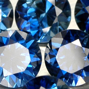 Gemas de zafiro azul natural de  ct, corte redondo, VVS-VS