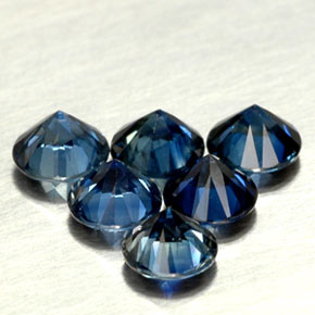 Gemas de zafiro azul natural de  ct, corte redondo, VVS-VS
