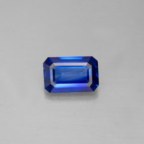 Zafiro azul natural de 0,67 ct, corte esmeralda, VS