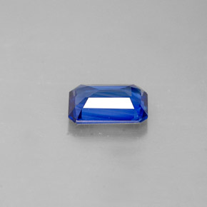 Zafiro azul natural de 0,67 ct, corte esmeralda, VS