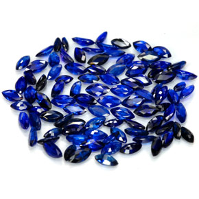 Gemas de zafiro azul natural de  ct, marquesa, VVS-VS