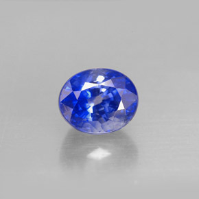 Zafiro azul natural de 1,55 ct, corte óvalo, VS