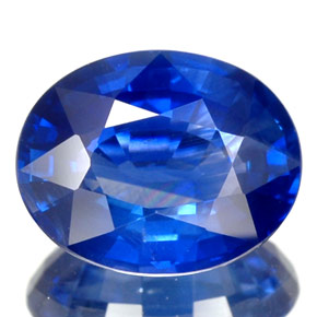 Zafiro azul natural de 2,10 ct, corte óvalo, VVS-VS