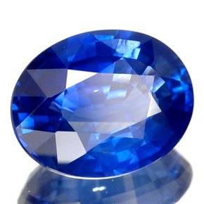 Zafiro azul natural de 2,10 ct, corte óvalo, VVS-VS