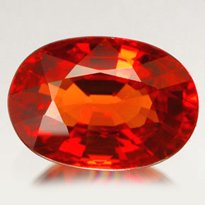 Zafiro naranja natural de 2,00 ct, corte óvalo, VVS