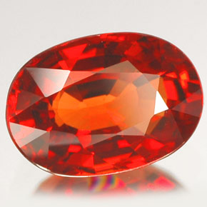 Zafiro naranja natural de 2,00 ct, corte óvalo, VVS