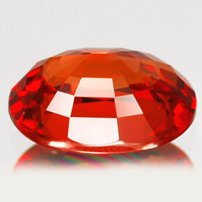 Zafiro naranja natural de 2,00 ct, corte óvalo, VVS