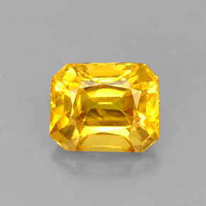 Zafiro amarillo natural de 2,72 ct, corte esmeralda, VS-SI