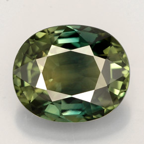 Zafiro verde natural de 4,55 ct, corte óvalo, VS-SI