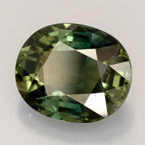 Zafiro verde natural de 4,55 ct, corte óvalo, VS-SI