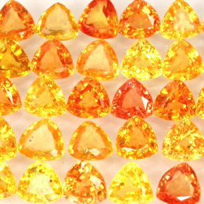 Gemas de zafiro naranja natural de  ct, trillón, VVS