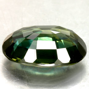 Zafiro verde natural de 7,18 ct, corte óvalo, VS
