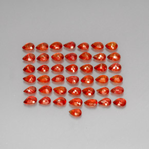 Gemas de zafiro naranja natural de  ct, en forma de pera, VVS