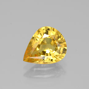 Zafiro amarillo natural de 1,92 ct, en forma de pera, VS-SI