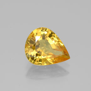 Zafiro amarillo natural de 1,92 ct, en forma de pera, VS-SI