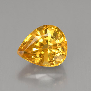 Zafiro amarillo natural de 2,22 ct, en forma de pera, VS