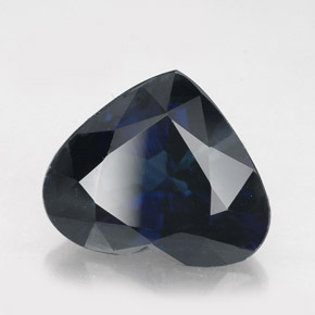 Zafiro azul natural de 5,05 ct, forma de corazón, VS