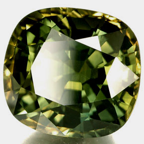 Zafiro verde natural de 6,29 ct, corte cojín, VVS-VS