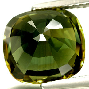 Zafiro verde natural de 6,29 ct, corte cojín, VVS-VS