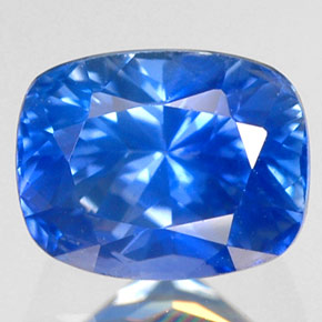 Zafiro azul natural de 1,92 ct, corte cojín, VS-SI