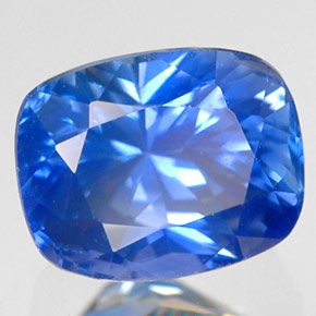 Zafiro azul natural de 1,92 ct, corte cojín, VS-SI