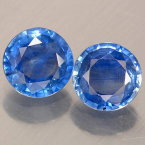 Gemas de zafiro azul natural de  ct, corte redondo, VS-SI