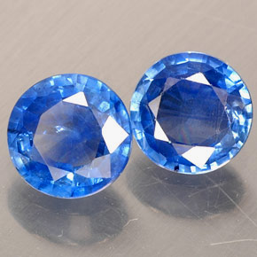 Gemas de zafiro azul natural de  ct, corte redondo, VS-SI