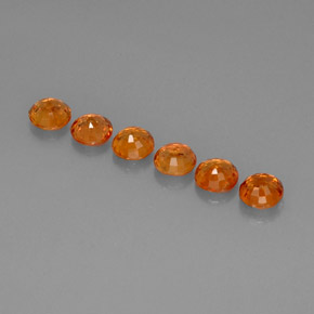 Gemas de zafiro naranja natural de  ct, corte redondo, VVS