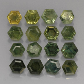 Gemas de zafiro verde natural de  ct, forma elegante, VS-SI