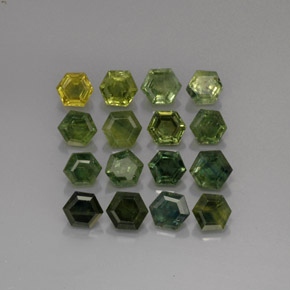 Gemas de zafiro verde natural de  ct, forma elegante, VS-SI