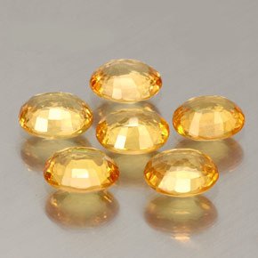 Gemas de zafiro naranja natural de  ct, corte óvalo, VVS-VS