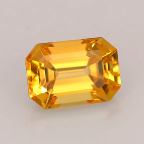 Zafiro amarillo natural de 1,25 ct, corte esmeralda, VVS-VS