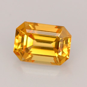 Zafiro amarillo natural de 1,25 ct, corte esmeralda, VVS-VS