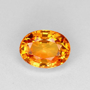 Zafiro naranja natural de 1,25 ct, corte óvalo, VVS-VS