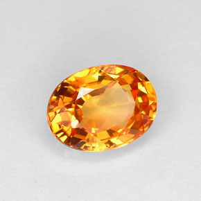 Zafiro naranja natural de 1,25 ct, corte óvalo, VVS-VS