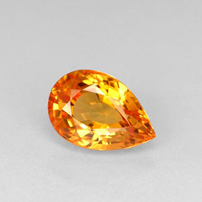 Zafiro naranja natural de 1,02 ct, en forma de pera, VVS