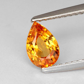 Zafiro naranja natural de 1,02 ct, en forma de pera, VVS