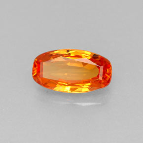 Zafiro naranja natural de 0,90 ct, corte cojín, VVS-VS