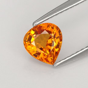 Zafiro naranja natural de 1,02 ct, en forma de pera, VS