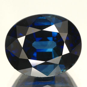 Zafiro azul natural de 5,09 ct, corte óvalo, IF