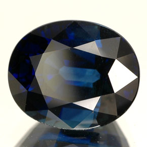 Zafiro azul natural de 5,09 ct, corte óvalo, IF