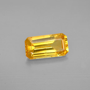Zafiro amarillo natural de 2,17 ct, corte esmeralda, VS-SI