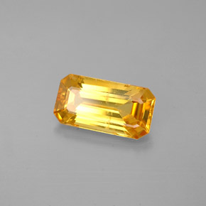 Zafiro amarillo natural de 2,17 ct, corte esmeralda, VS-SI