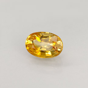 Zafiro amarillo natural de 0,99 ct, corte óvalo, VVS