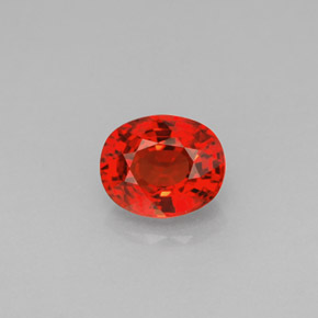 Zafiro naranja natural de 1,19 ct, corte óvalo, VS