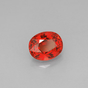 Zafiro naranja natural de 1,19 ct, corte óvalo, VS