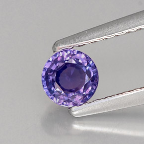 Zafiro violeta natural de 0,40 ct, corte redondo, VVS-VS