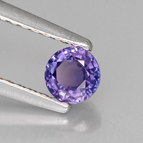 Zafiro violeta natural de 0,40 ct, corte redondo, VVS-VS