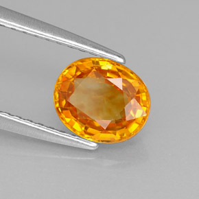 Zafiro naranja natural de 1,41 ct, corte óvalo, VS