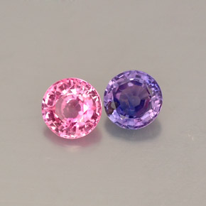Gemas de zafiro multicolor natural de  ct, corte redondo, VS